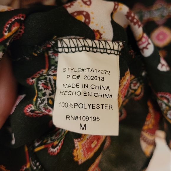 IT Girl Elephant Print Chiffon Blouse Med - Picture 6 of 6